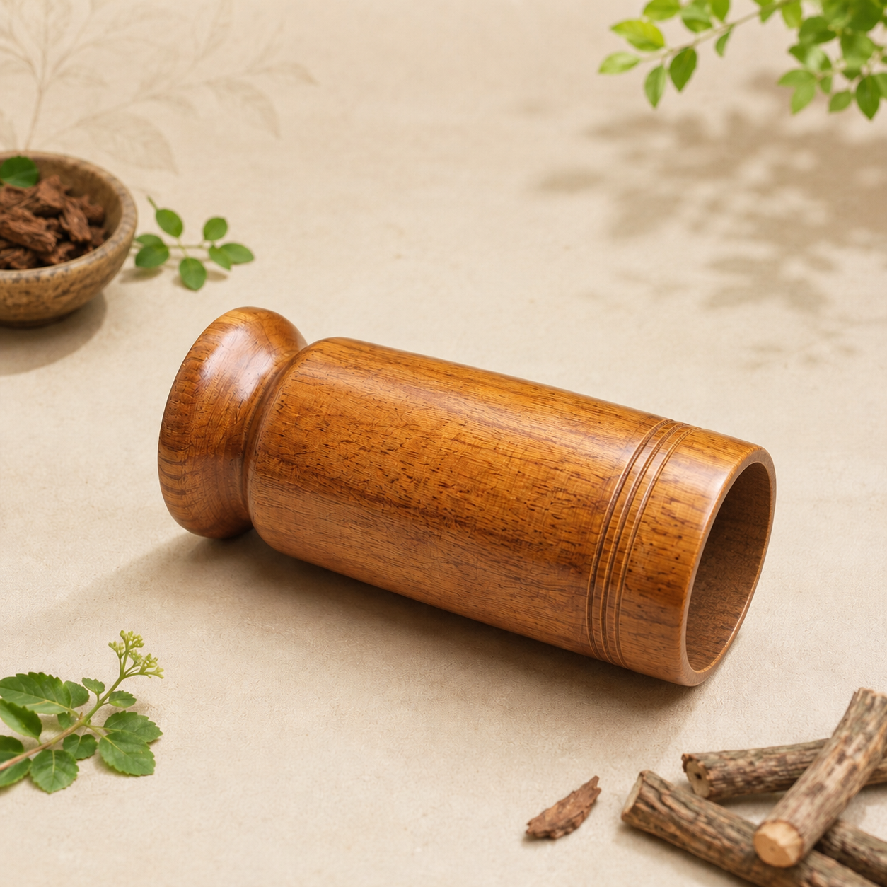 🌿 Vijaysar Wooden Sugar Control Glass ✨