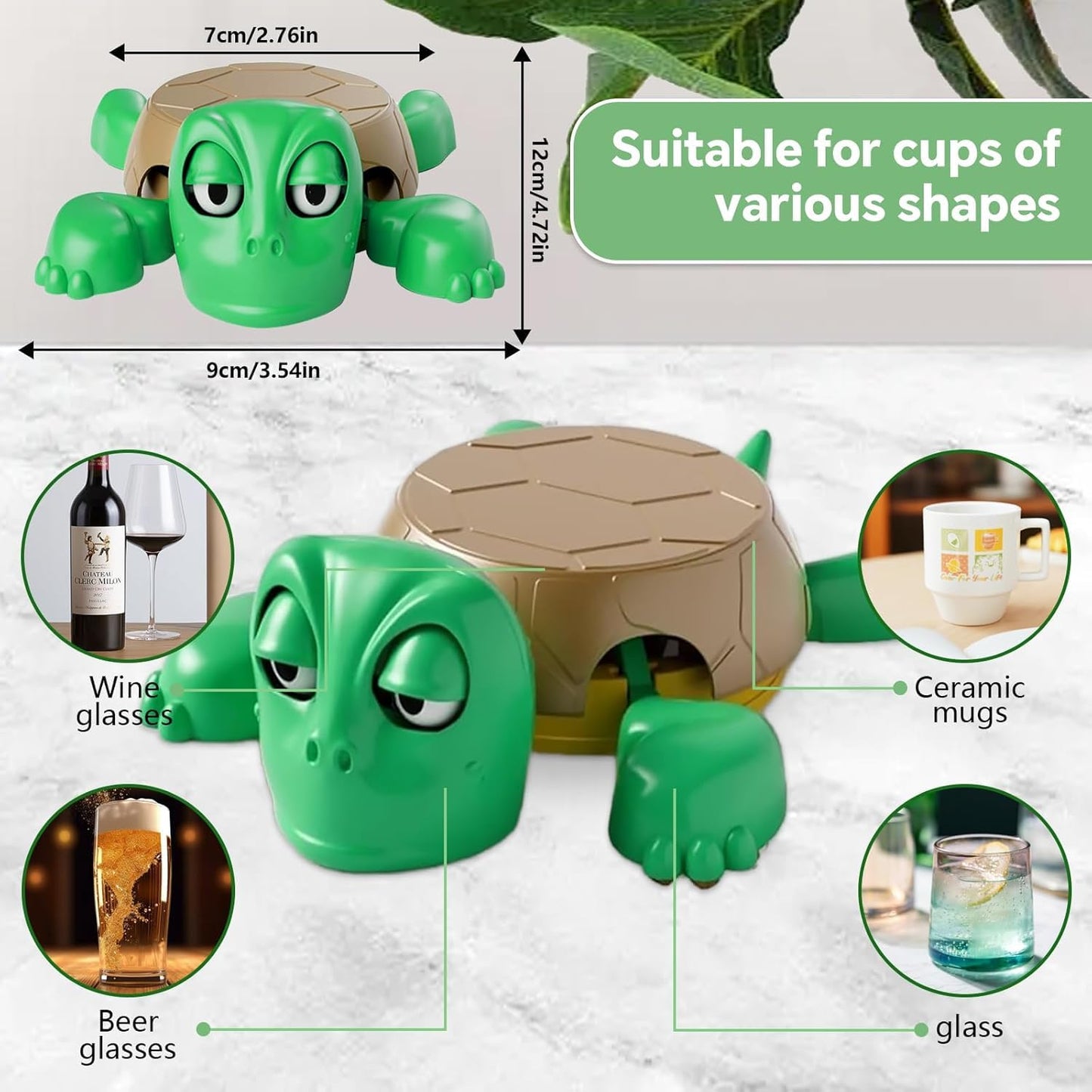 Turtle Coaster with Funny Expression | Turtle Cup Holder