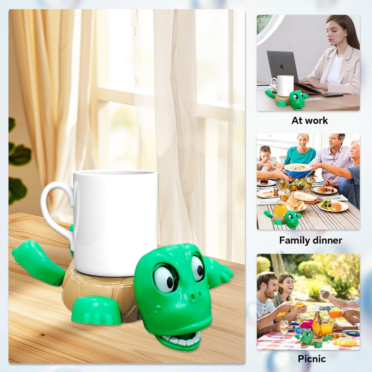 Turtle Coaster with Funny Expression | Turtle Cup Holder