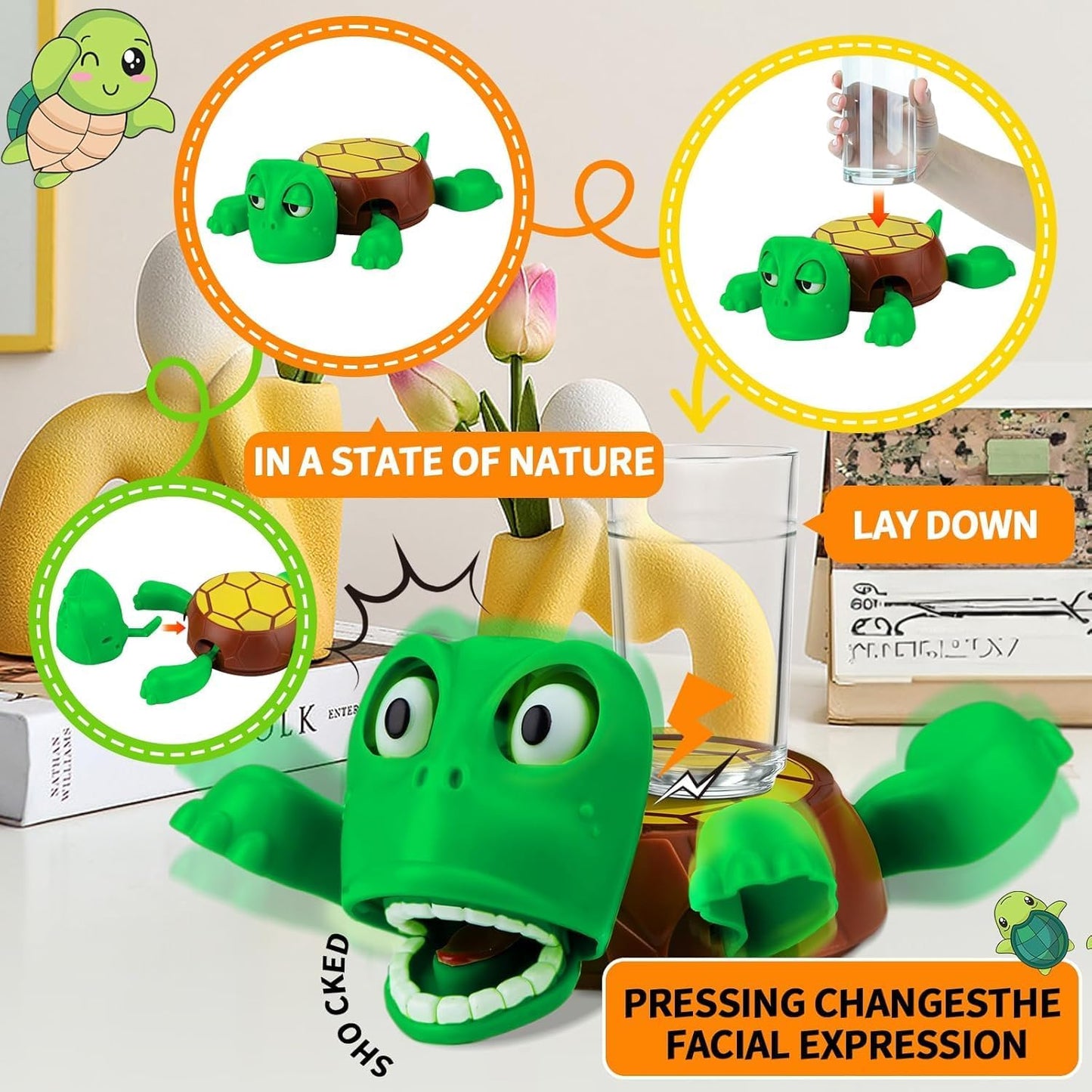 Turtle Coaster with Funny Expression | Turtle Cup Holder