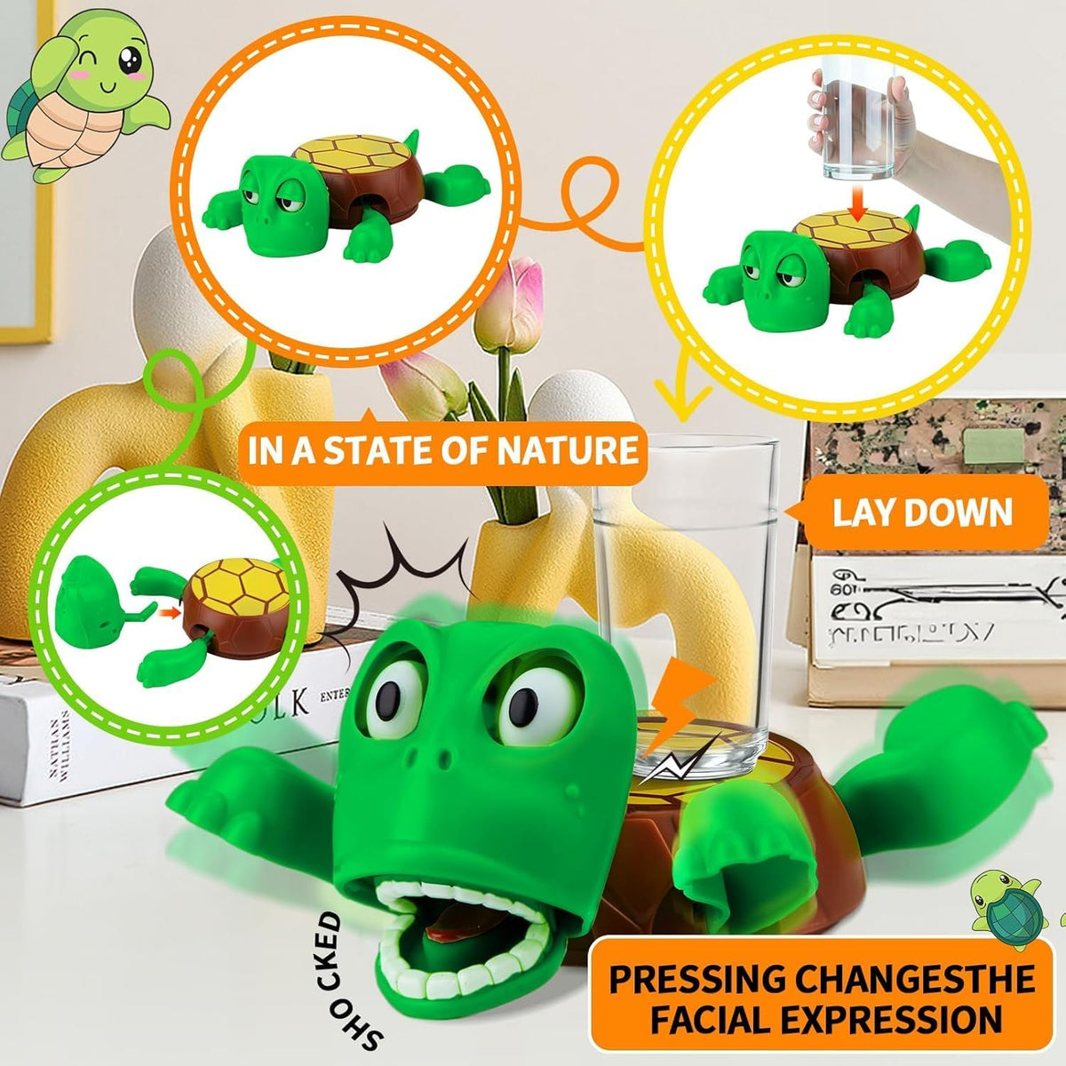 Turtle Coaster with Funny Expression | Turtle Cup Holder