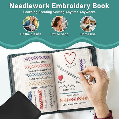 Embroidery Stitch book 143 different stitches (with free sewing kit 🧵)