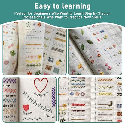 Embroidery Stitch book 143 different stitches (with free sewing kit 🧵)