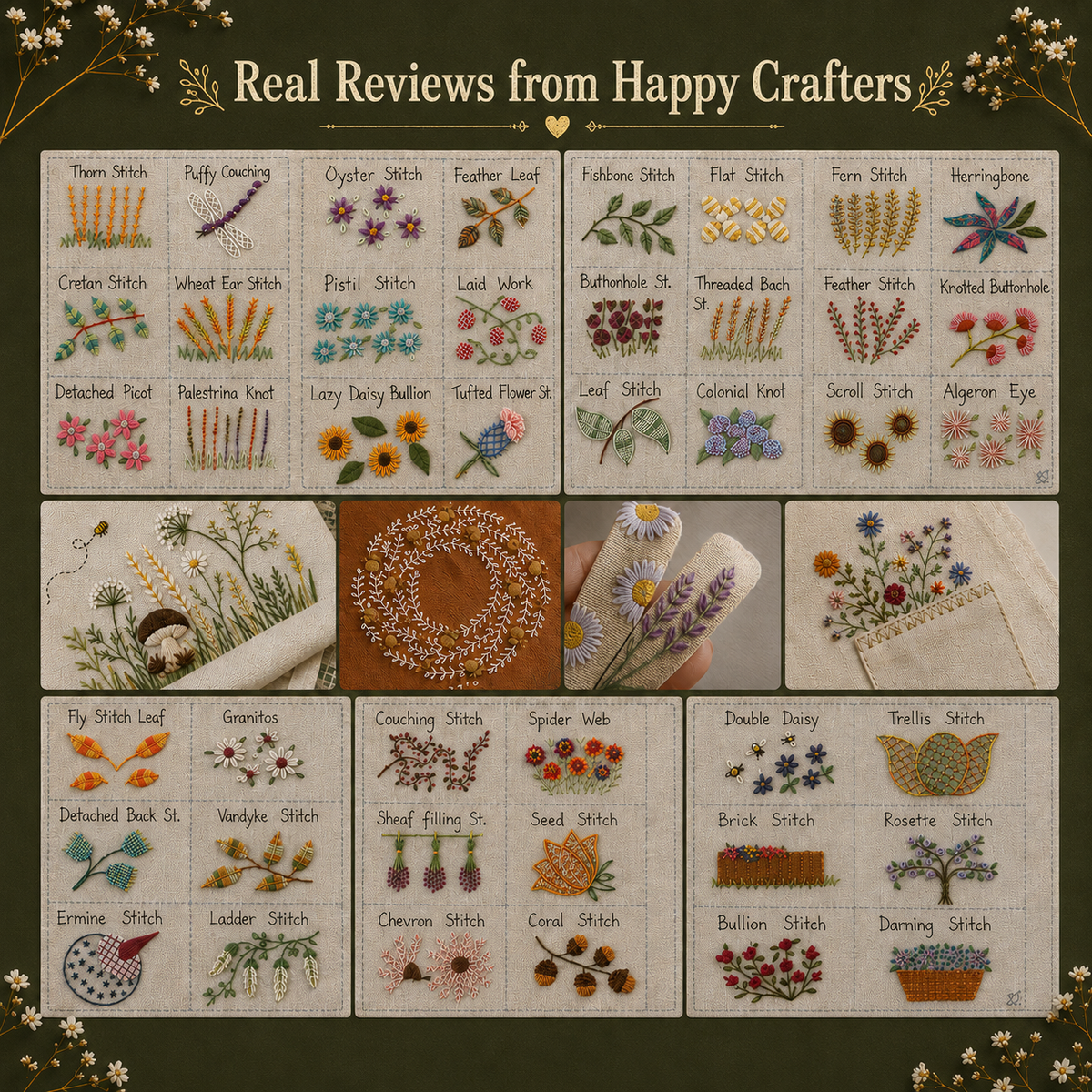 Embroidery Learning & practicing Stitch Book (with kit +143 design)