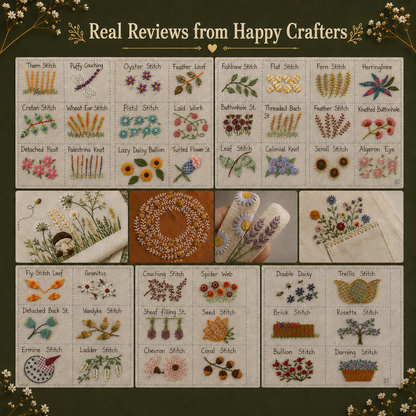 Embroidery Learning & practicing Stitch Book (with kit +143 design)