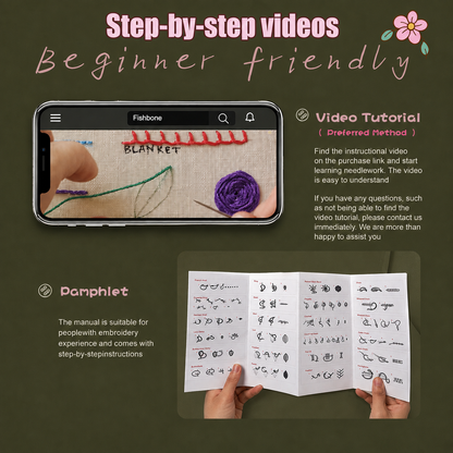 Embroidery Learning & practicing Stitch Book (with kit +143 design)