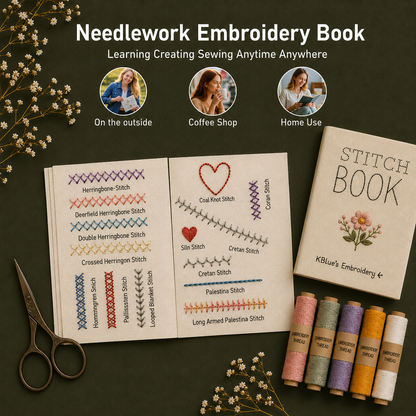 Embroidery Learning & practicing Stitch Book (with kit +143 design)