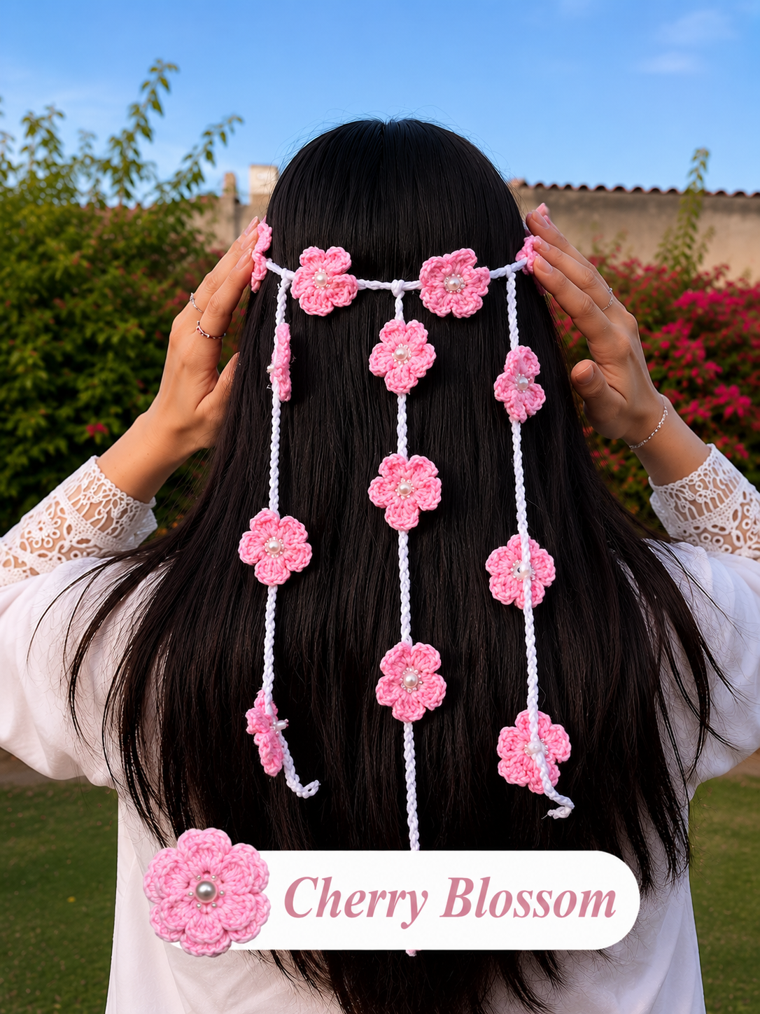 Handmade Crochet Flower Hair Band (100 % handmade)