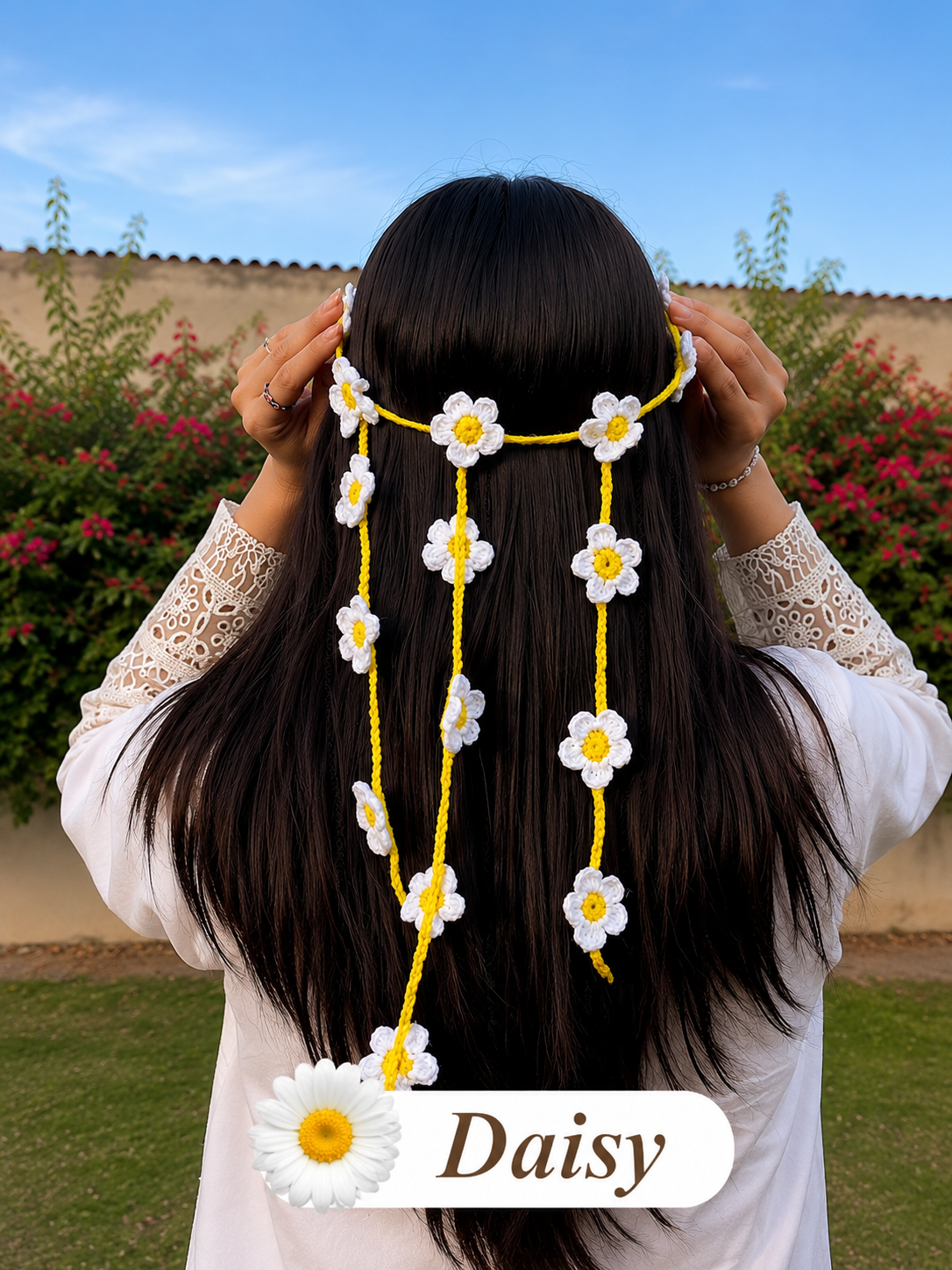 Handmade Crochet Flower Hair Band (100 % handmade)