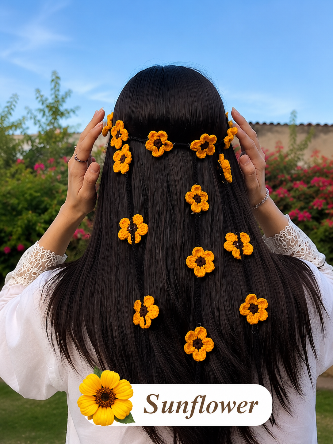 Handmade Crochet Flower Hair Band (100 % handmade)
