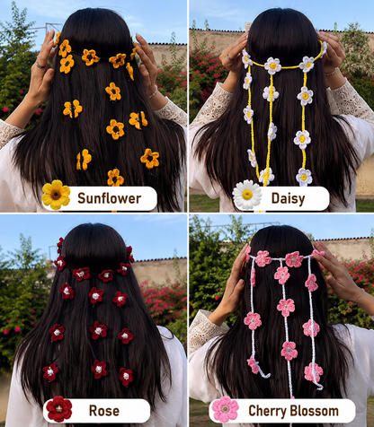 Handmade Crochet Flower Hair Band (100 % handmade)
