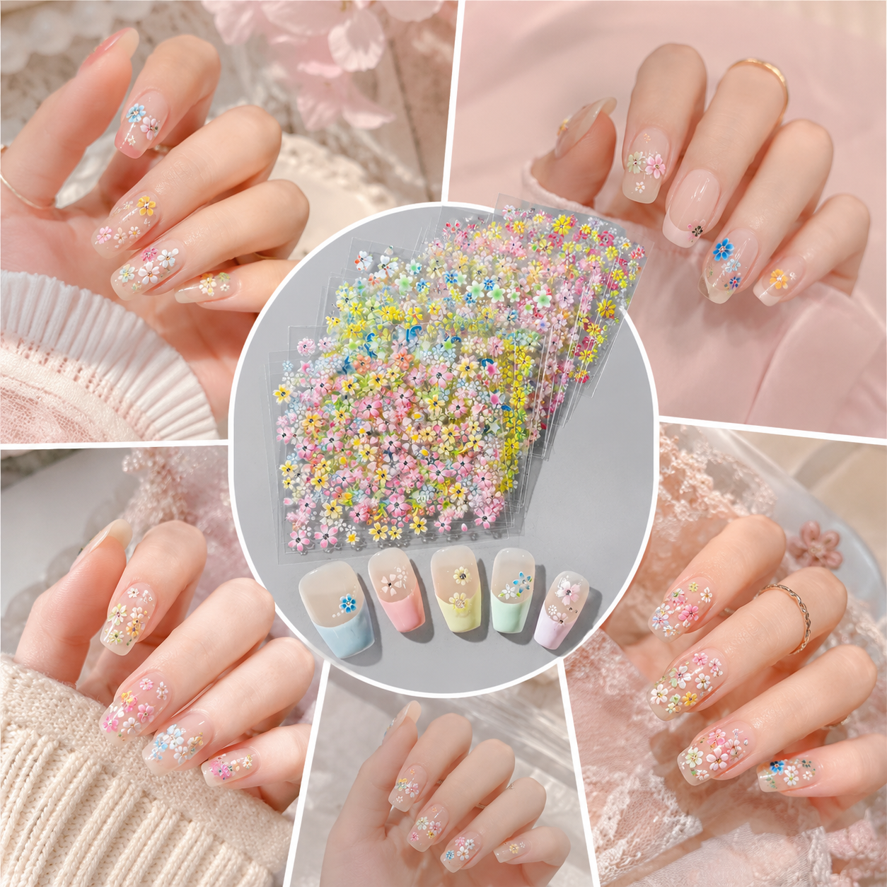 3D Floral Nail Art Stickers
