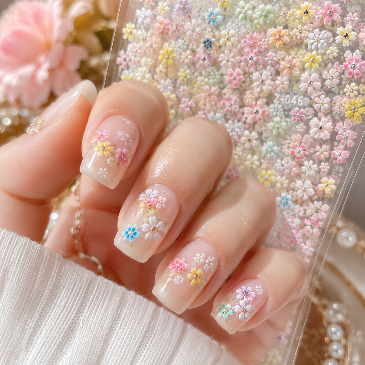 3D Floral Nail Art Stickers