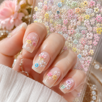 3D Floral Nail Art Stickers