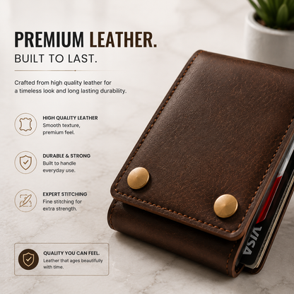 Premium Leather Smart Card Wallet