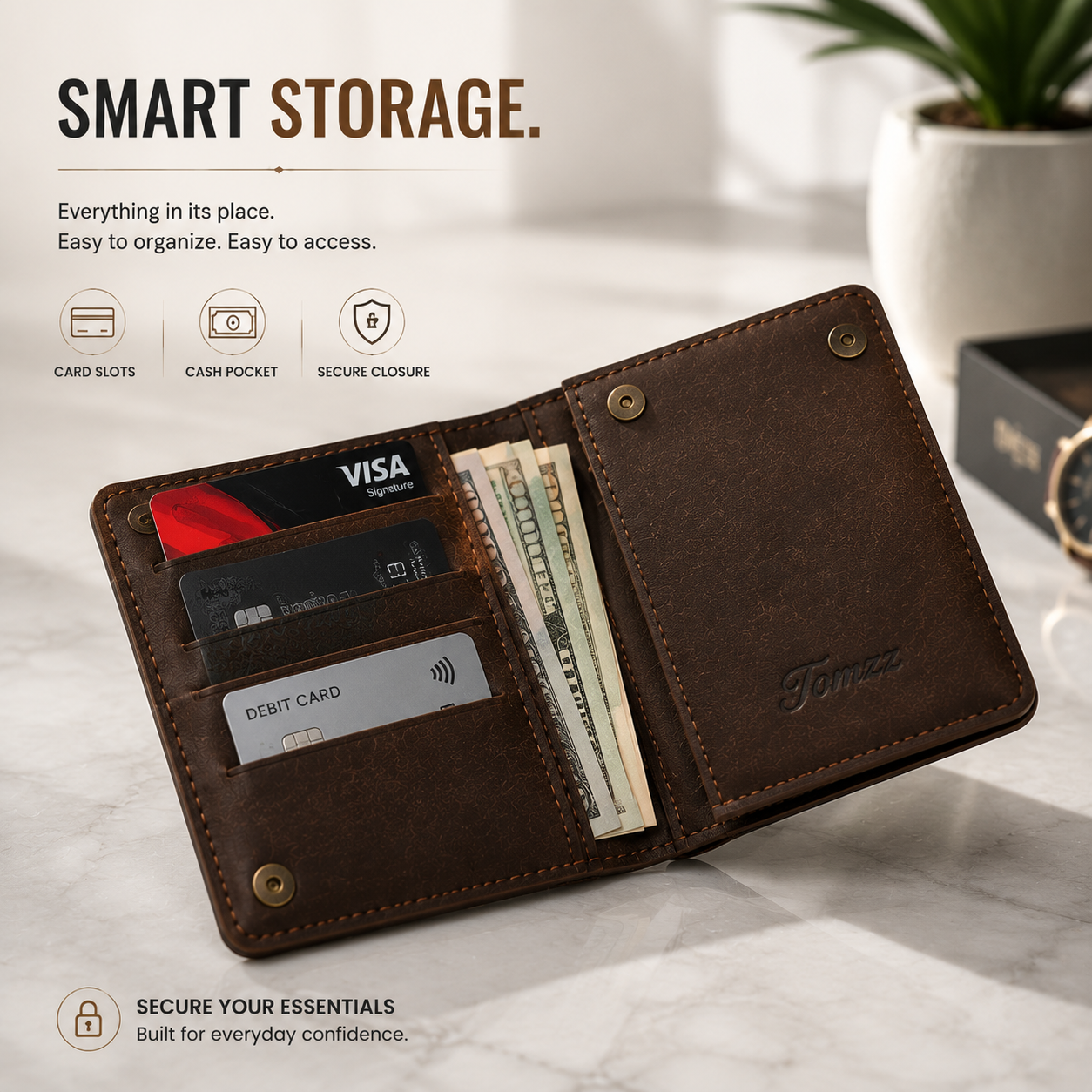 Premium Leather Smart Card Wallet
