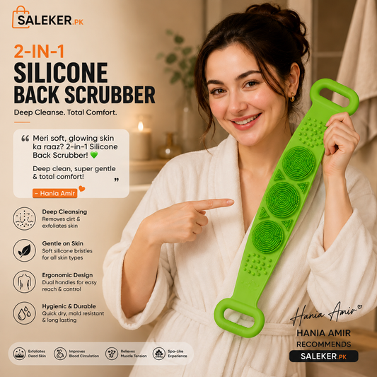 2-in-1 Silicone Back Scrubber and Bath Brush