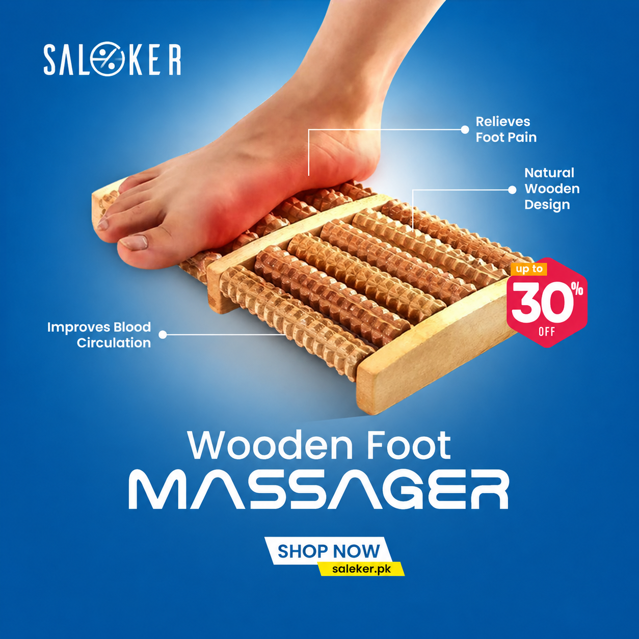 Wooden Foot Massager