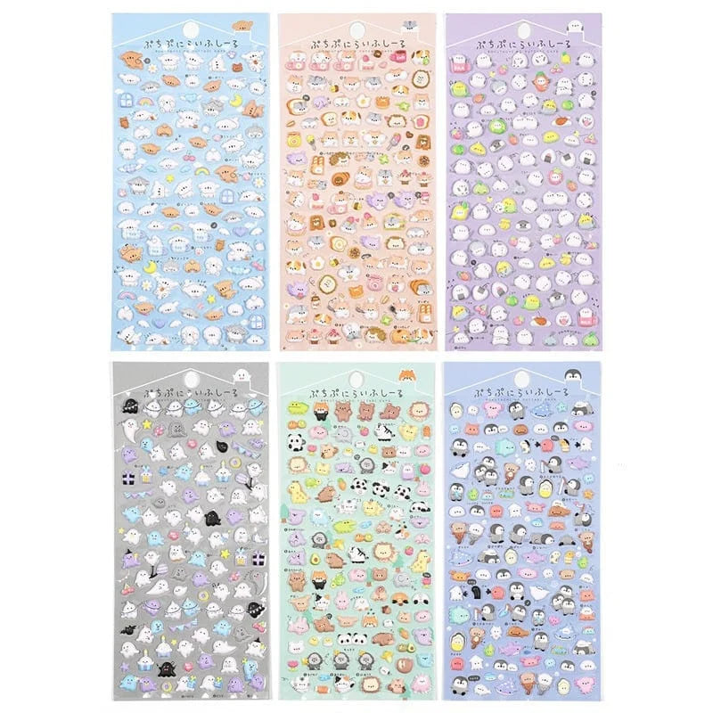 Cute Cartoon 3D Foam Filled Stickers Sheet