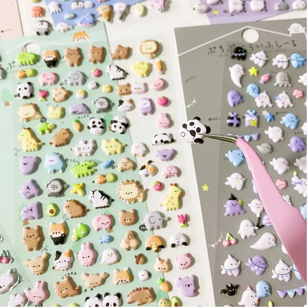 Cute Cartoon 3D Foam Filled Stickers Sheet