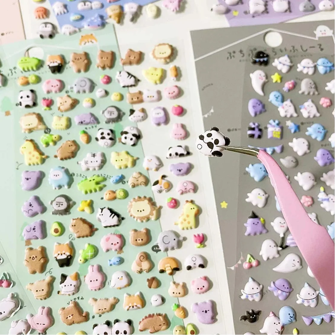 Cute Cartoon 3D Foam Filled Stickers Sheet