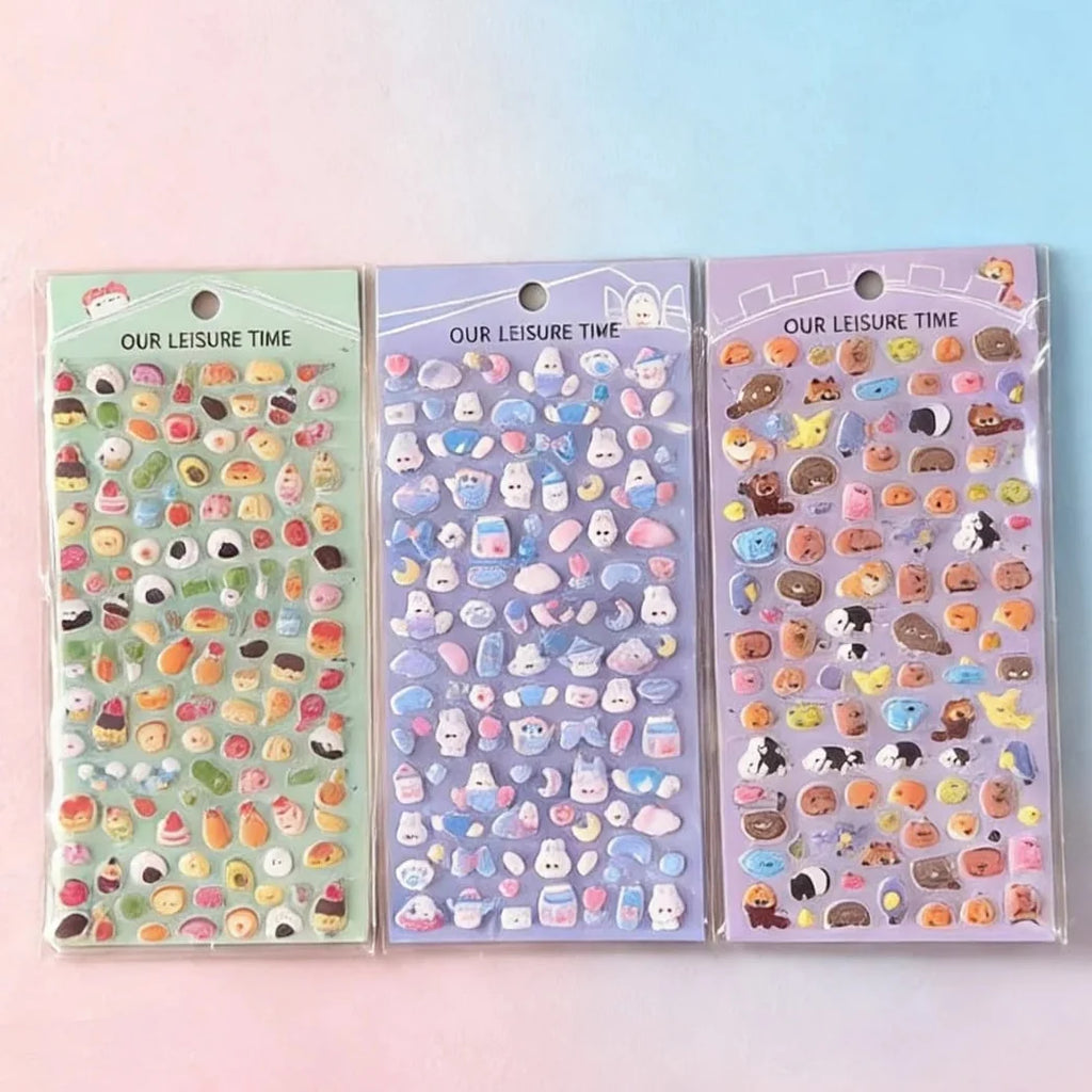 Cute Cartoon 3D Foam Filled Stickers Sheet