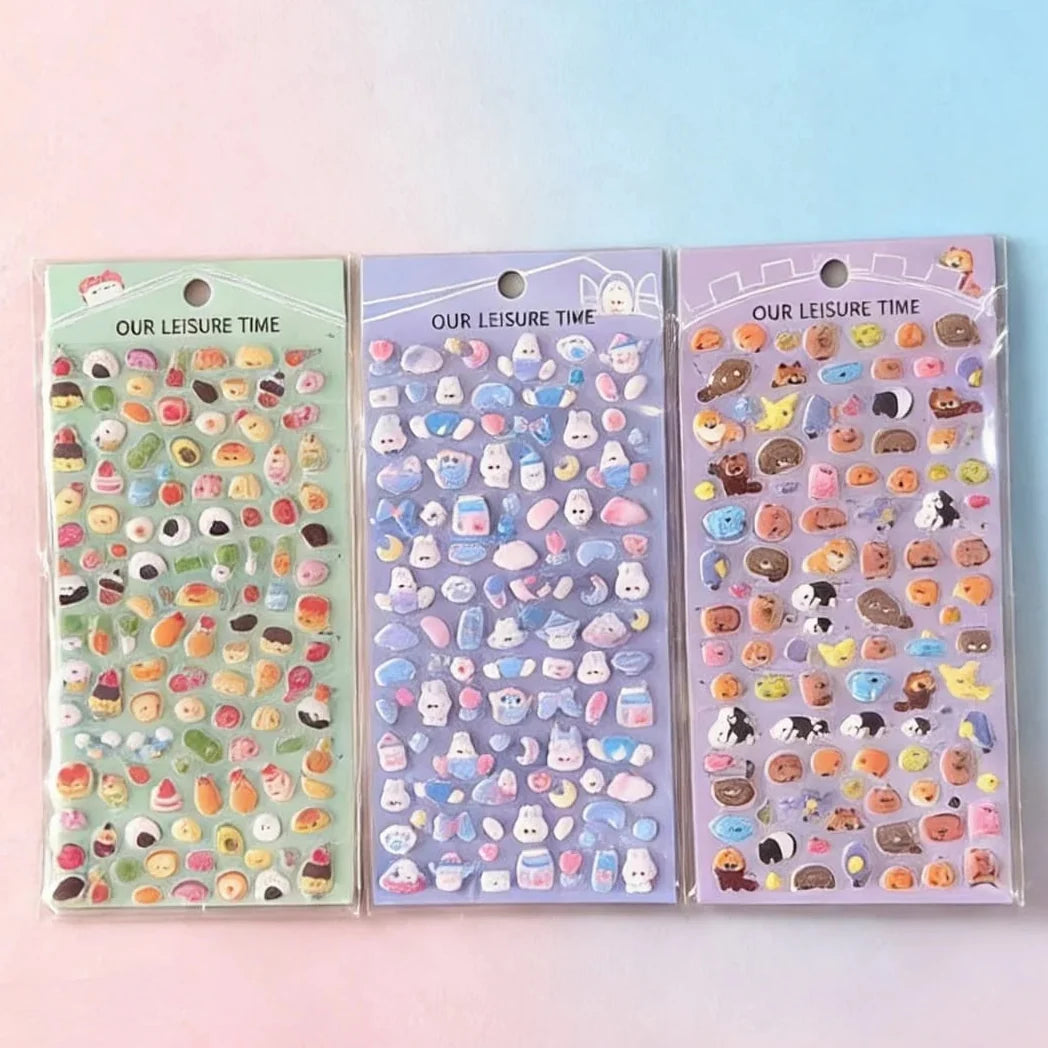 Cute Cartoon 3D Foam Filled Stickers Sheet
