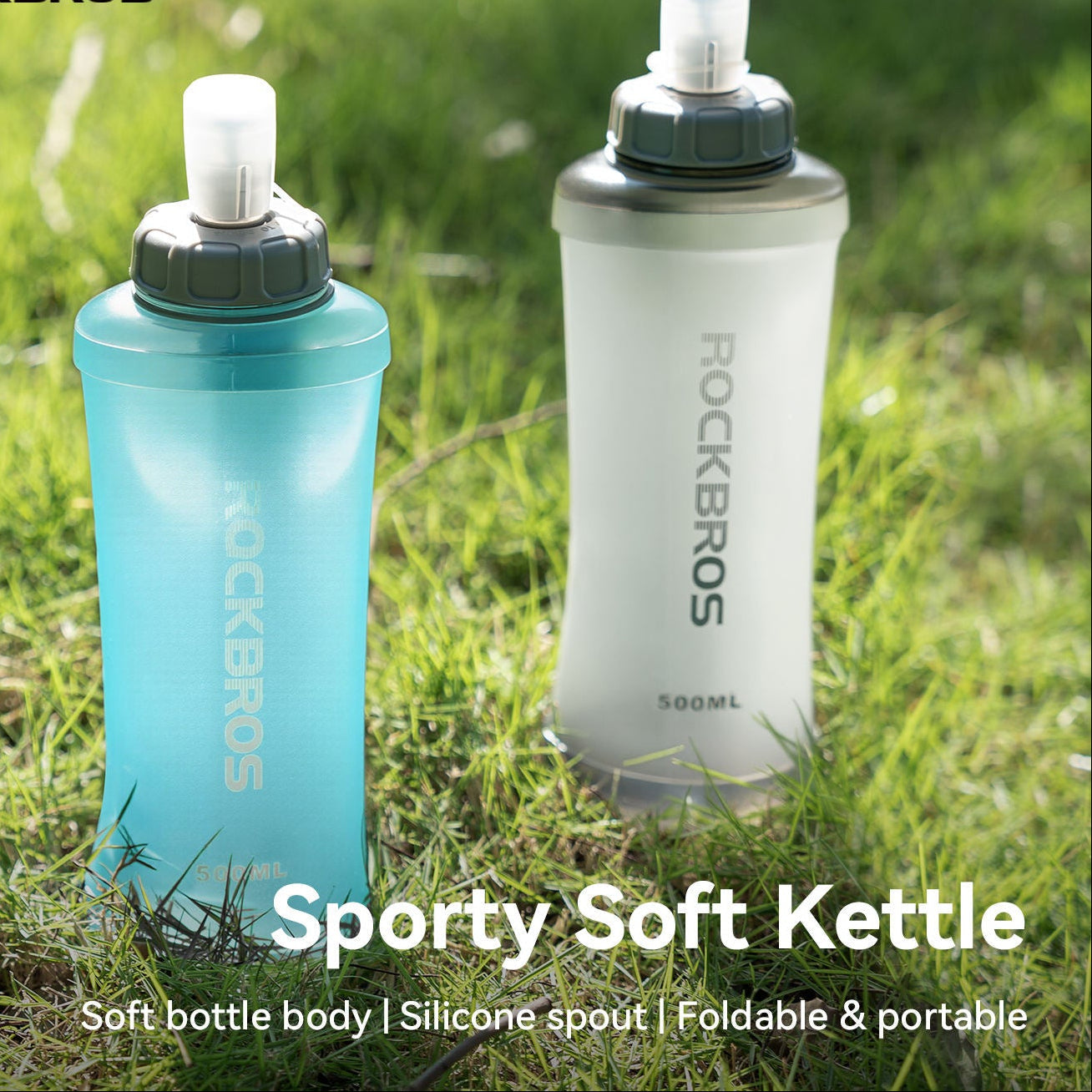 ROCKBROS collapsible soft flask water bottle