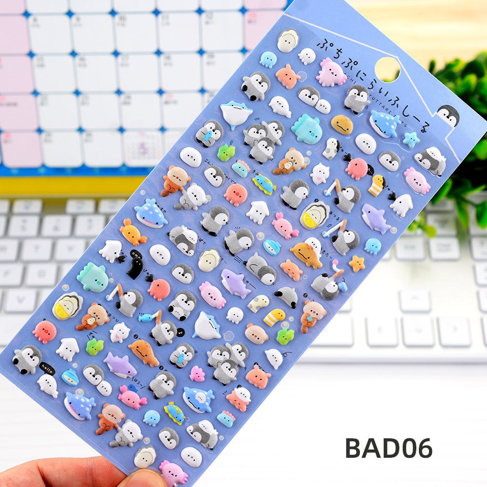 Cute Cartoon 3D Foam Filled Stickers Sheet