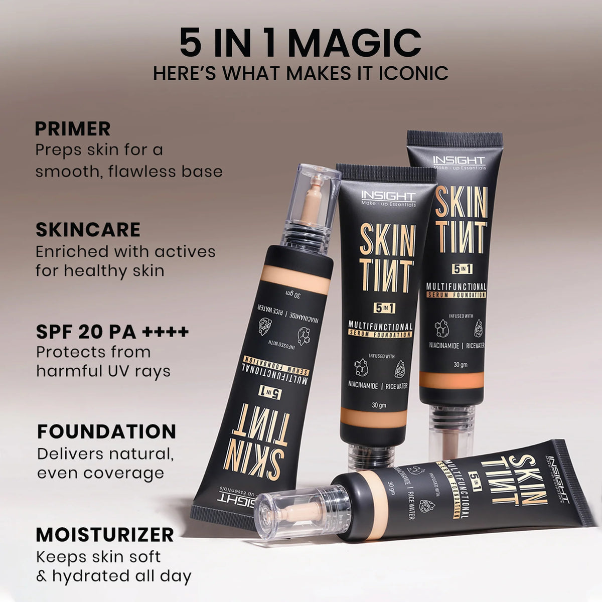 Skin Tint 5 In 1 Multifunctional Serum Foundation