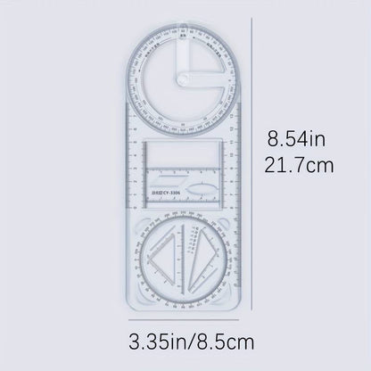 Multifunctional Geometric Plastic Ruler