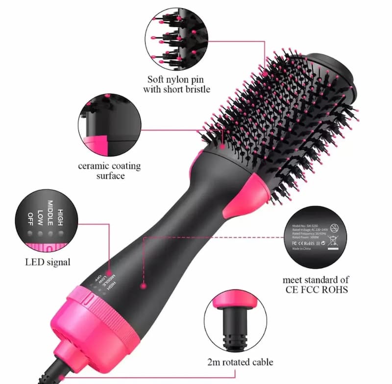 Hot Hair Dryer Air Brush Straightener