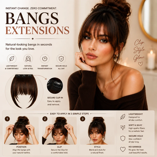 Clip-In Curtain Bangs Hair Topper