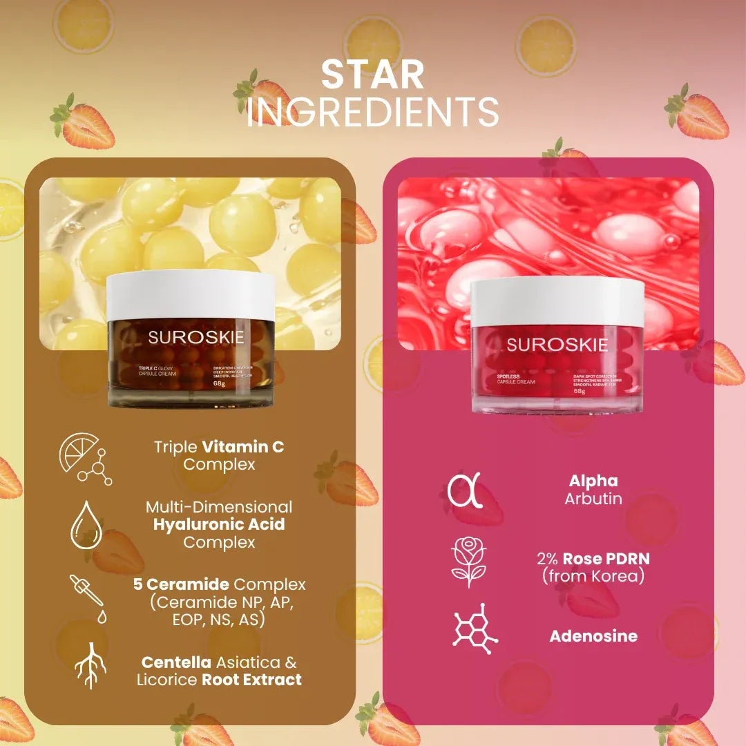 Korean Suroskie Spotless Capsule Cream Dark Spot Correction & Brightening Niacinamide Serum (68g)