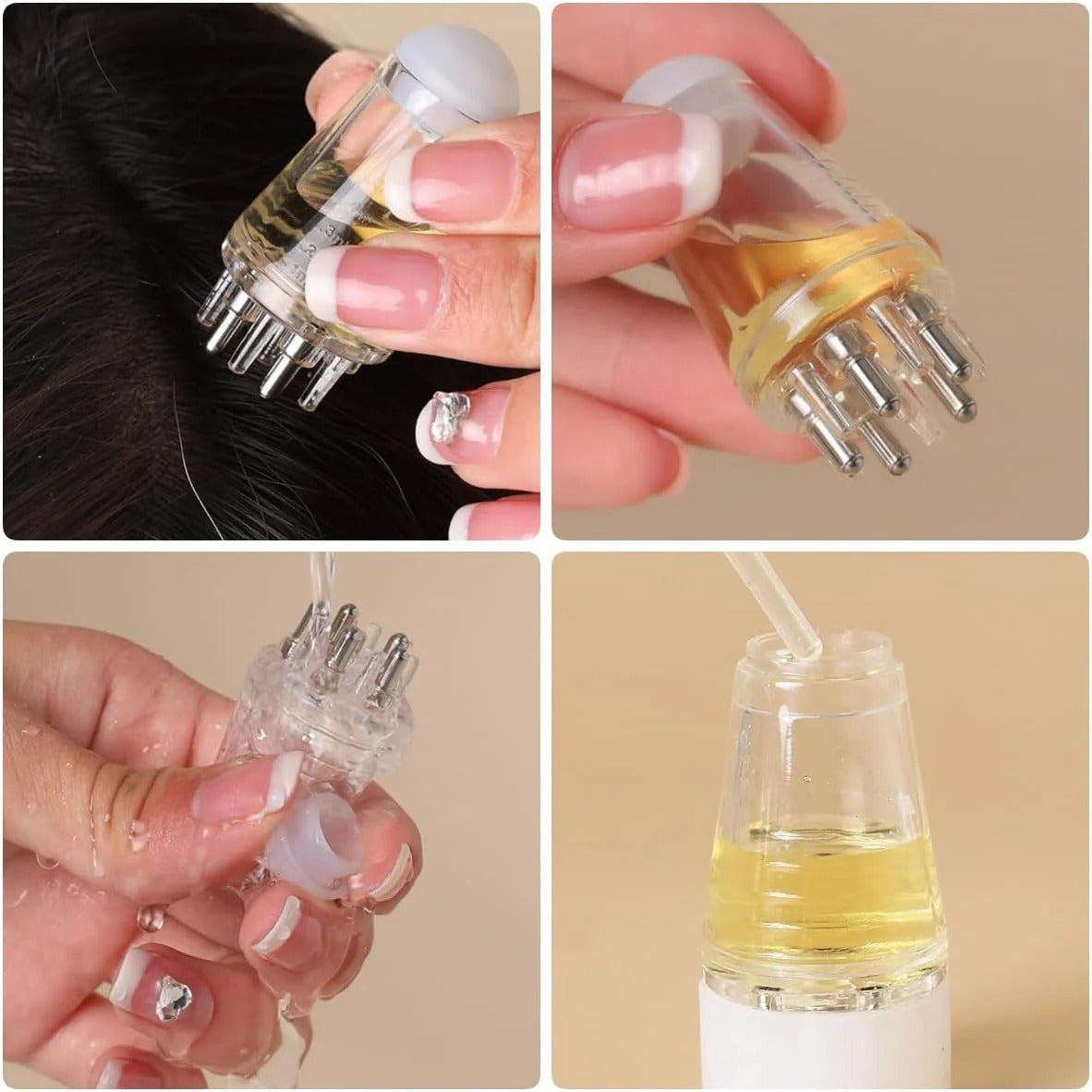 Scalp Oil Applicator Comb Bottle