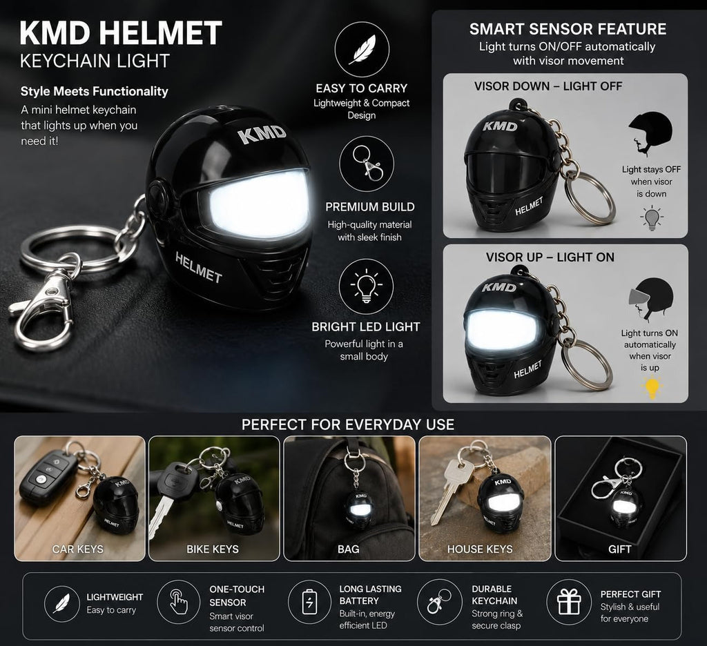 LED Helmet Keychain for Bike lovers